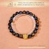  Vòng Tay Đá Giông Bão 8mm 3A Phối Charm Bánh Xe Pháp Luân Bạc Mạ Vàng 