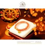  Vòng tay Hồng Nhật Vận 6,5mm Phối Charm Mặt Dây Chuyền 12 Con Giáp Vòng Xoay Đính Đá 