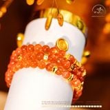  Vòng Tay Hồng Nhật Vận 6,5mm Phối Charm Bạc 925 Mạ Vàng Cao Cấp 
