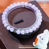  Vòng Tay Đá Kunzite 6mm 3A Phối Charm Đệm Hoa Cúc 