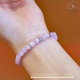  Vòng Tay Đá Kunzite 6mm 3A Phối Charm Đệm Hoa Cúc 