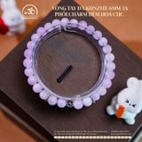  Vòng Tay Đá Kunzite 6mm 3A Phối Charm Đệm Hoa Cúc 