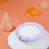  Vòng Tay Đá Kunzite 6mm 3A Phối Charm Đệm Hoa Cúc 
