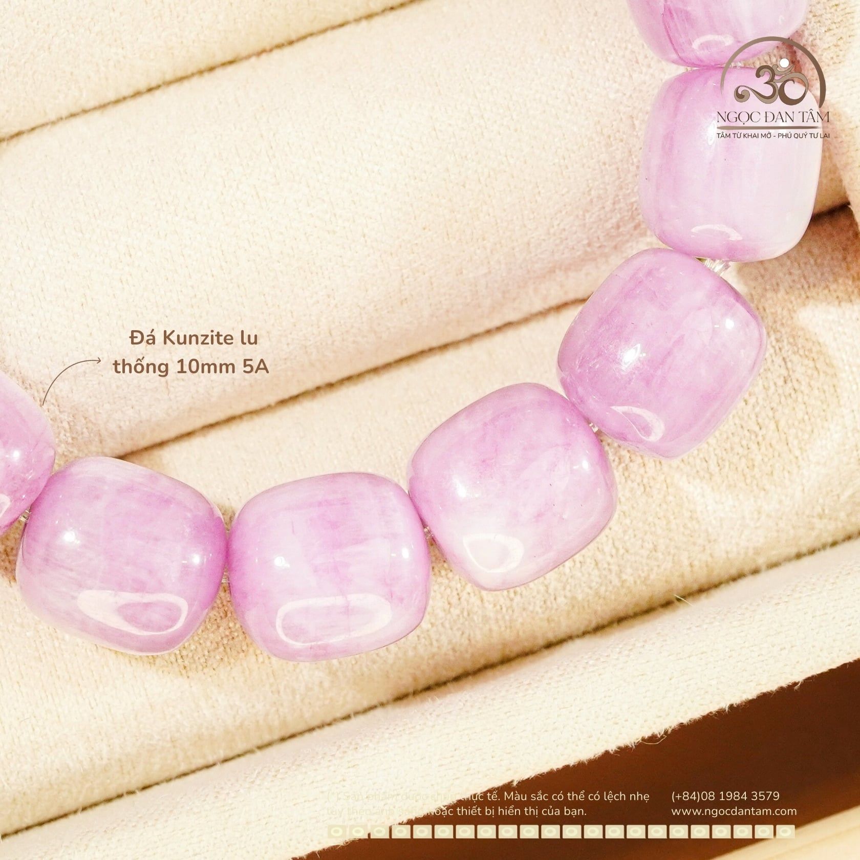  Vòng Tay Kunzite lu thống 10mm 5A 
