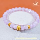  Vòng Tay Đá Kunzite 6mm 3A Phối Charm Hoa Mai 