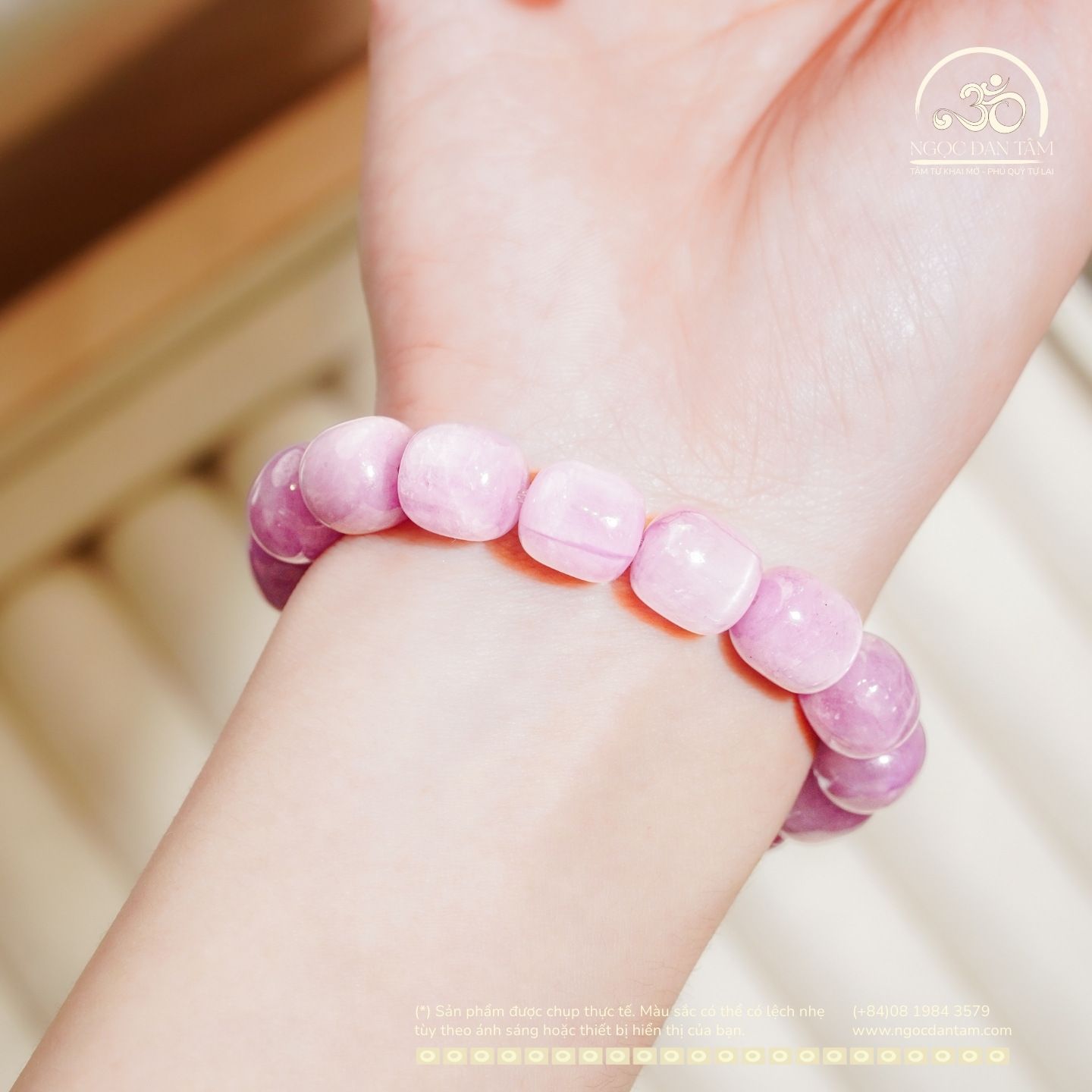  Vòng Tay Kunzite lu thống 11mm 5A 