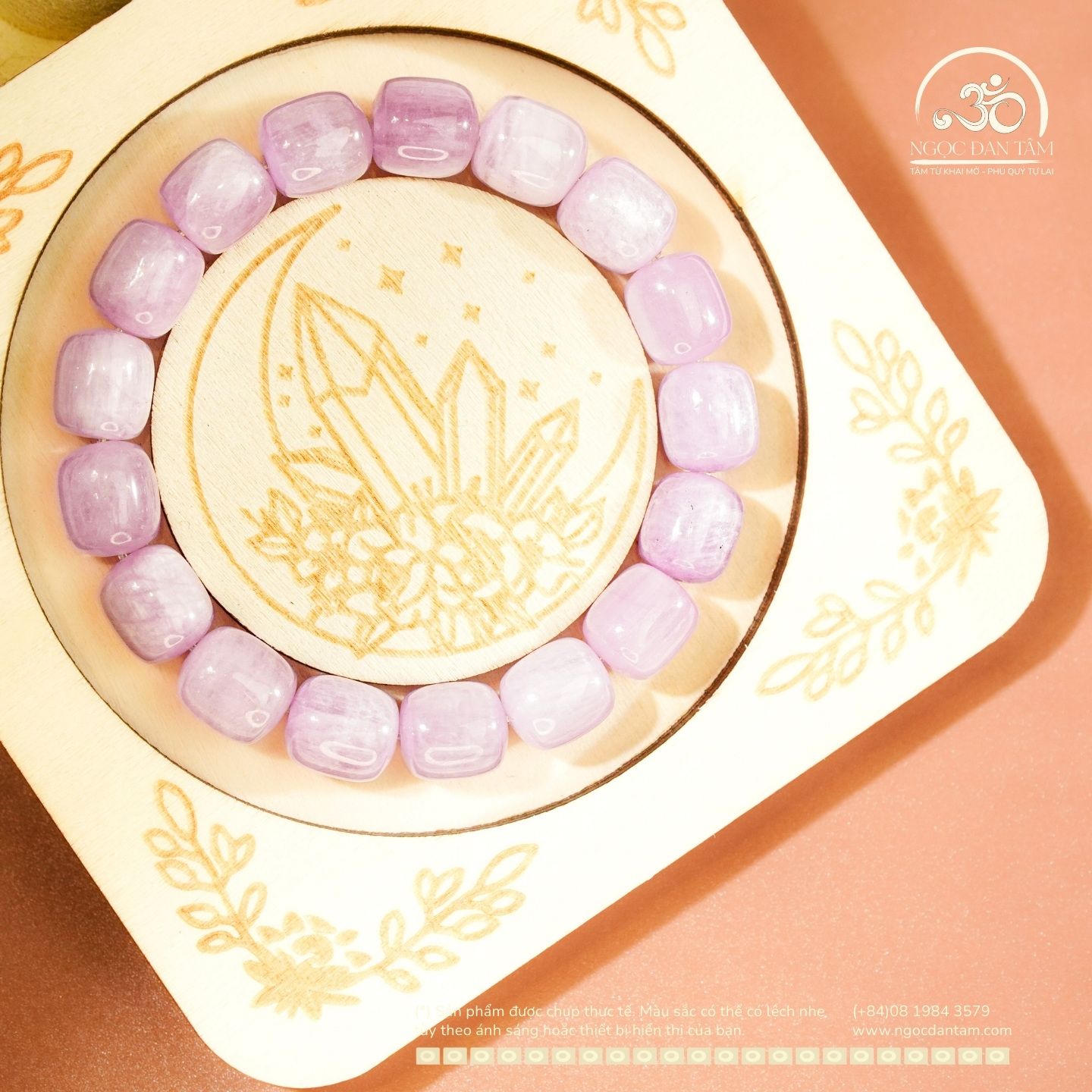  Vòng Tay Kunzite lu thống 9mm 5A 