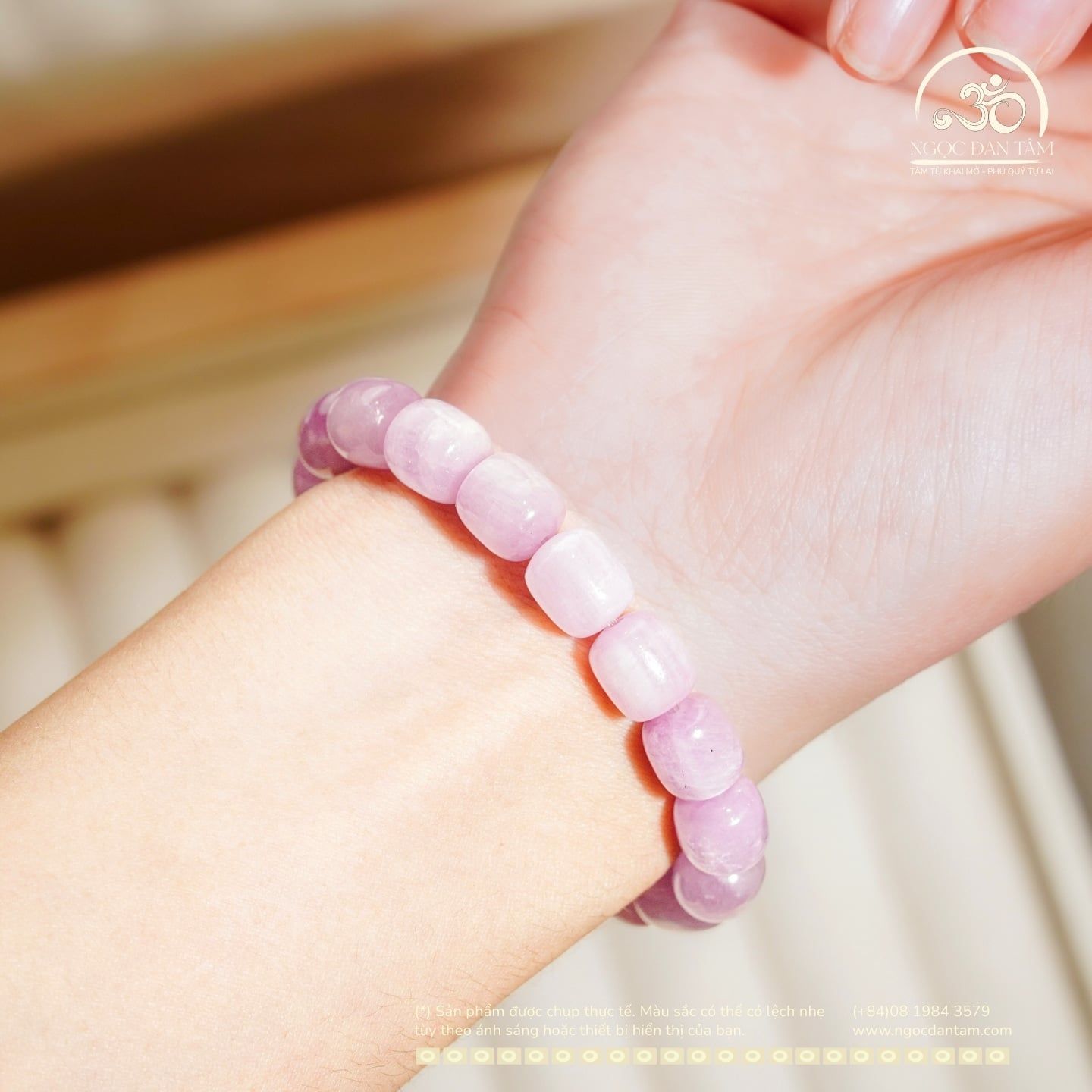  Vòng Tay Kunzite lu thống 9mm 5A 