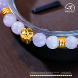  Vòng Tay Đá Kunzite 6mm 3A Phối Charm Hoa Mai 