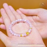  Vòng Tay Đá Kunzite 6mm 3A Phối Charm Hoa Mai 