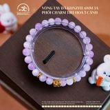  Vòng Tay Đá Kunzite 6mm 3A Phối Charm Trụ Hoa 5 cánh 
