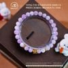  Vòng Tay Đá Kunzite 6mm 3A Phối Charm Trụ Hoa 5 cánh 