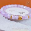  Vòng Tay Đá Kunzite 6mm 3A Phối Charm Trụ Hoa 5 cánh 