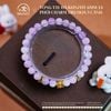  Vòng Tay Đá Kunzite 6mm 3A Phối Charm Trụ Hoa 5 Cánh & Charm Vảy Rồng Đá Xanh 