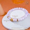  Vòng Tay Đá Kunzite 6mm 3A Phối Charm Trụ Hoa 5 Cánh & Charm Vảy Rồng Đá Xanh 