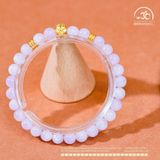  Vòng Tay Đá Kunzite 6mm 3A Phối Charm Hoa Mai 