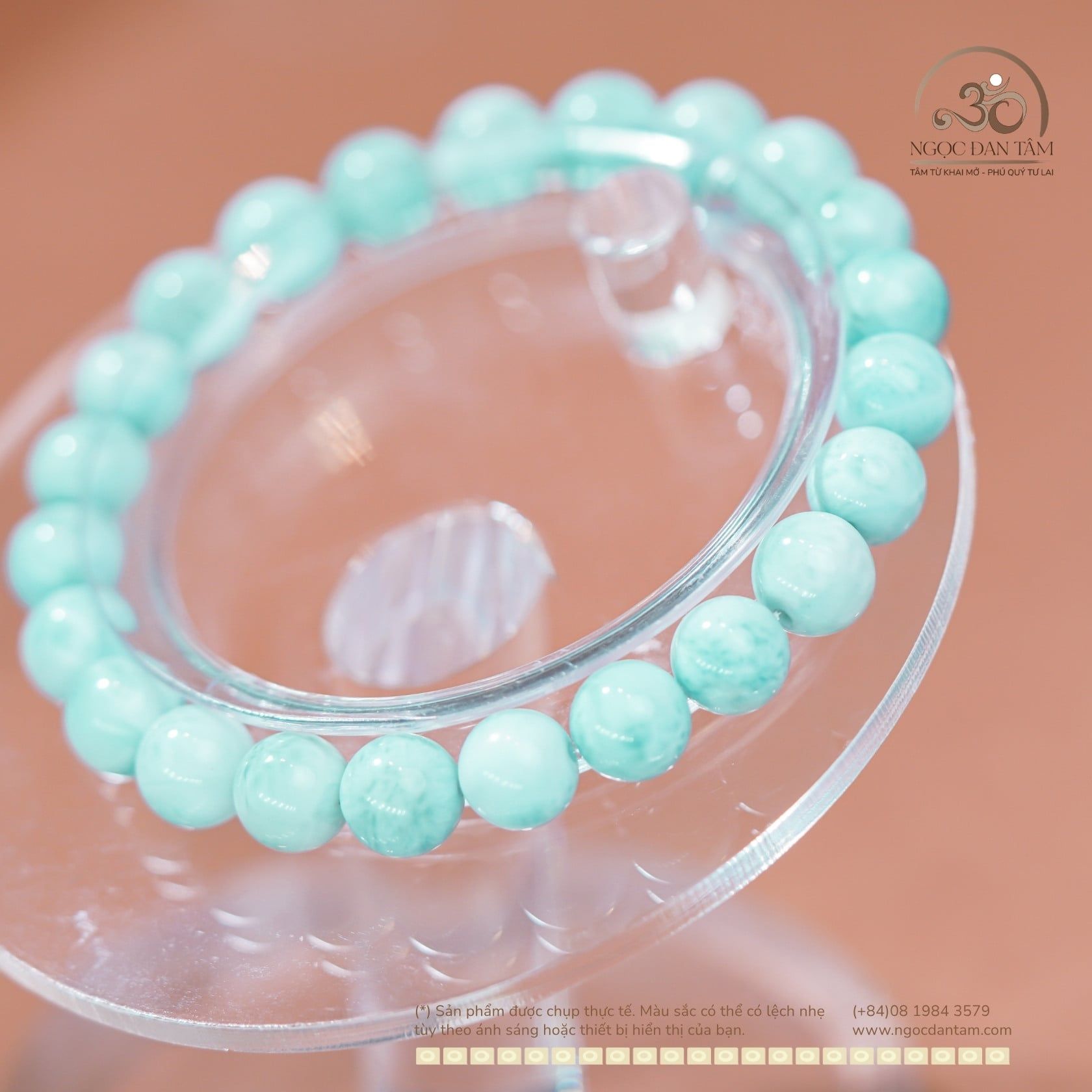  Vòng Tay Đá Larimar 8mm 5A 