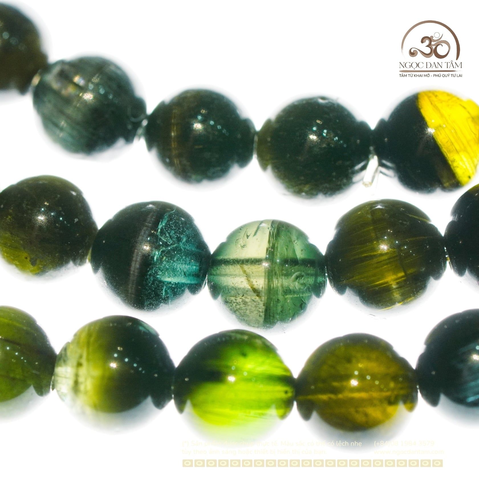  Vòng Tay Tourmaline Mắt Mèo 5mm 