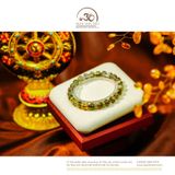  Vòng Tay Đá Mắt Rồng Xanh 8mm 2A Phối Charm Lu Thống Lục Tự 