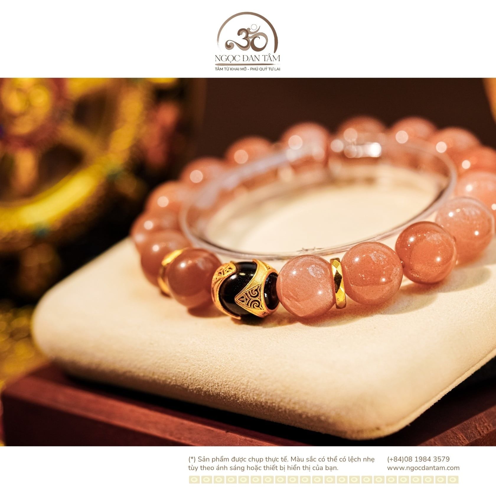  Vòng Tay Mặt Trời 12mm 3A Phối Charm Dzi Lu Thống 
