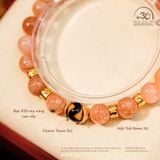  Vòng Tay Mặt Trời 8mm 2A Phối Charm Dzi 