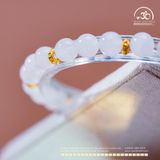  Vòng Tay Đá Mặt Trăng 6mm 3A Phối Charm Đài Sen Nhỏ 