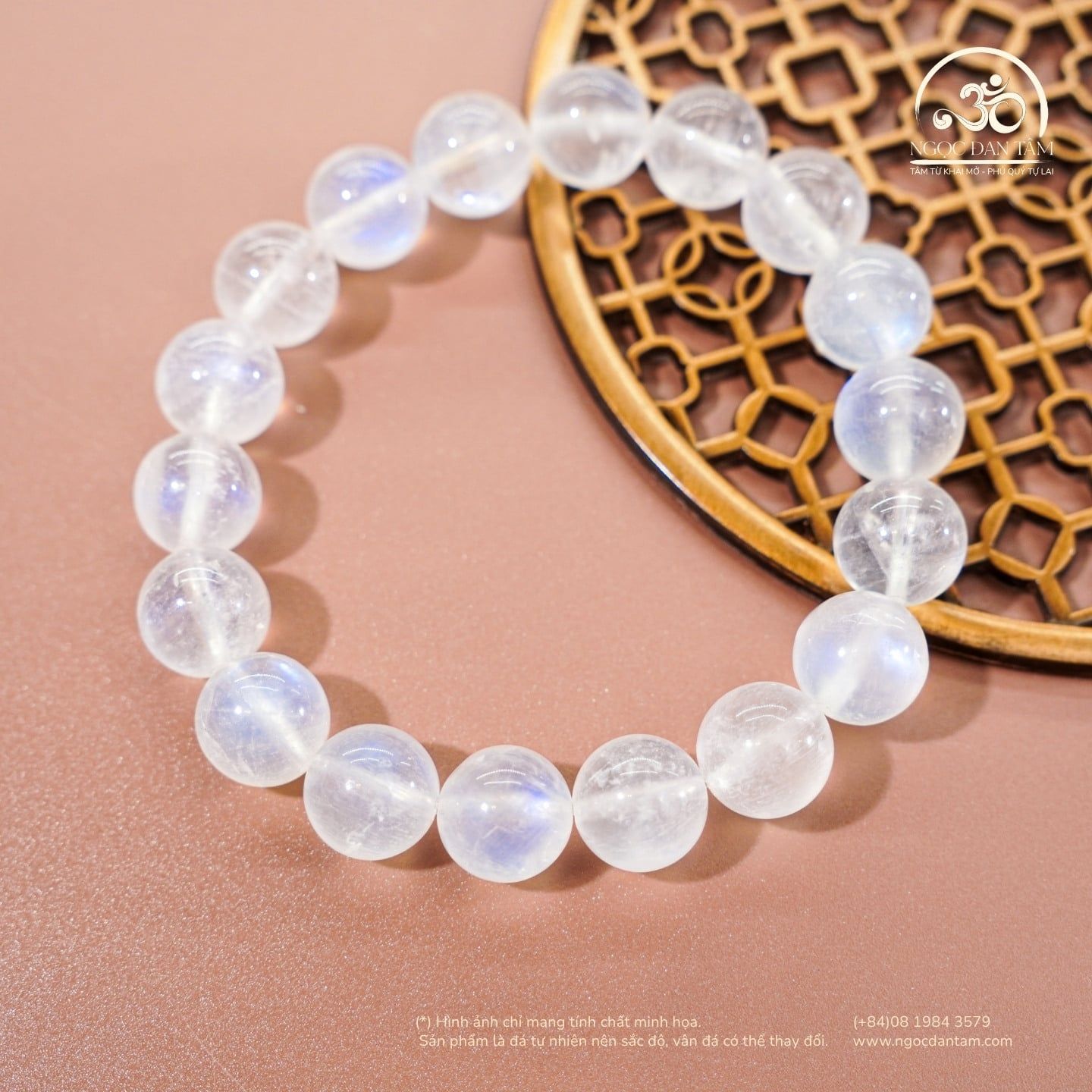  Vòng Tay Đá Mặt Trăng 10mm 6A 