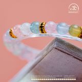  Vòng Tay Đá Morganite 6mm 3A Phối Charm Charm Vảy Rồng 3 Màu 