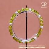  Vòng Tay Đá Peridot 6mm 5A Phối Charm Bi Bạc 