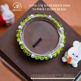  Vòng Tay Đá Peridot 6mm 5A Phối Charm Bi Bạc 
