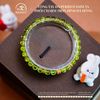 Vòng Tay Đá Peridot 6mm 5A Phối Charm Tròn Đính Đá Hồng