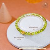  Vòng Tay Đá Peridot 6mm 5A Phối Charm Hoa Mai 