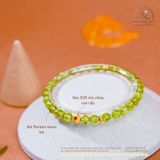  Vòng Tay Đá Peridot 6mm 5A Phối Charm Tròn Đính Đá Hồng 