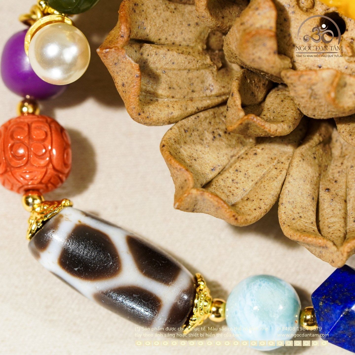  Vòng Tay Dzi Mai Rùa Phong Thủy Đa Sắc 