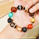  Vòng tay Dzi Phong Thủy Đa Sắc -1 