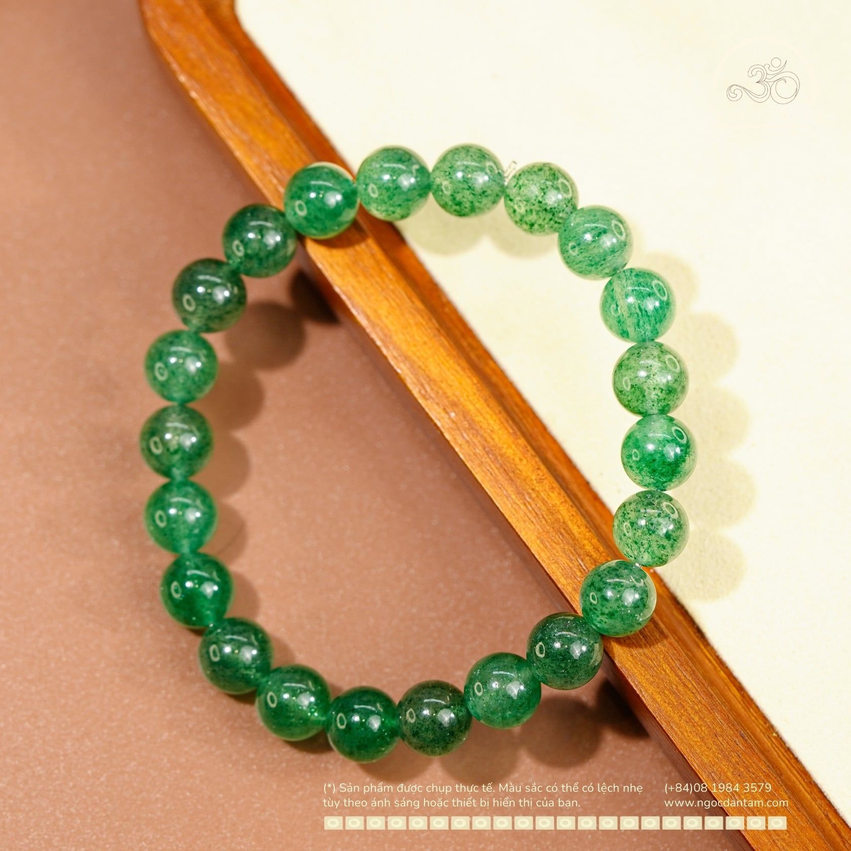  Vòng Tay Dâu Tây Xanh 8mm 5A 