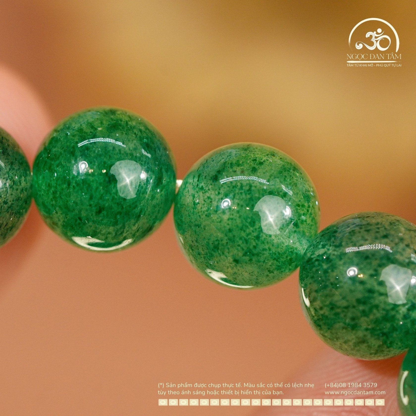  Vòng Tay Dâu Tây Xanh 8mm 5A 