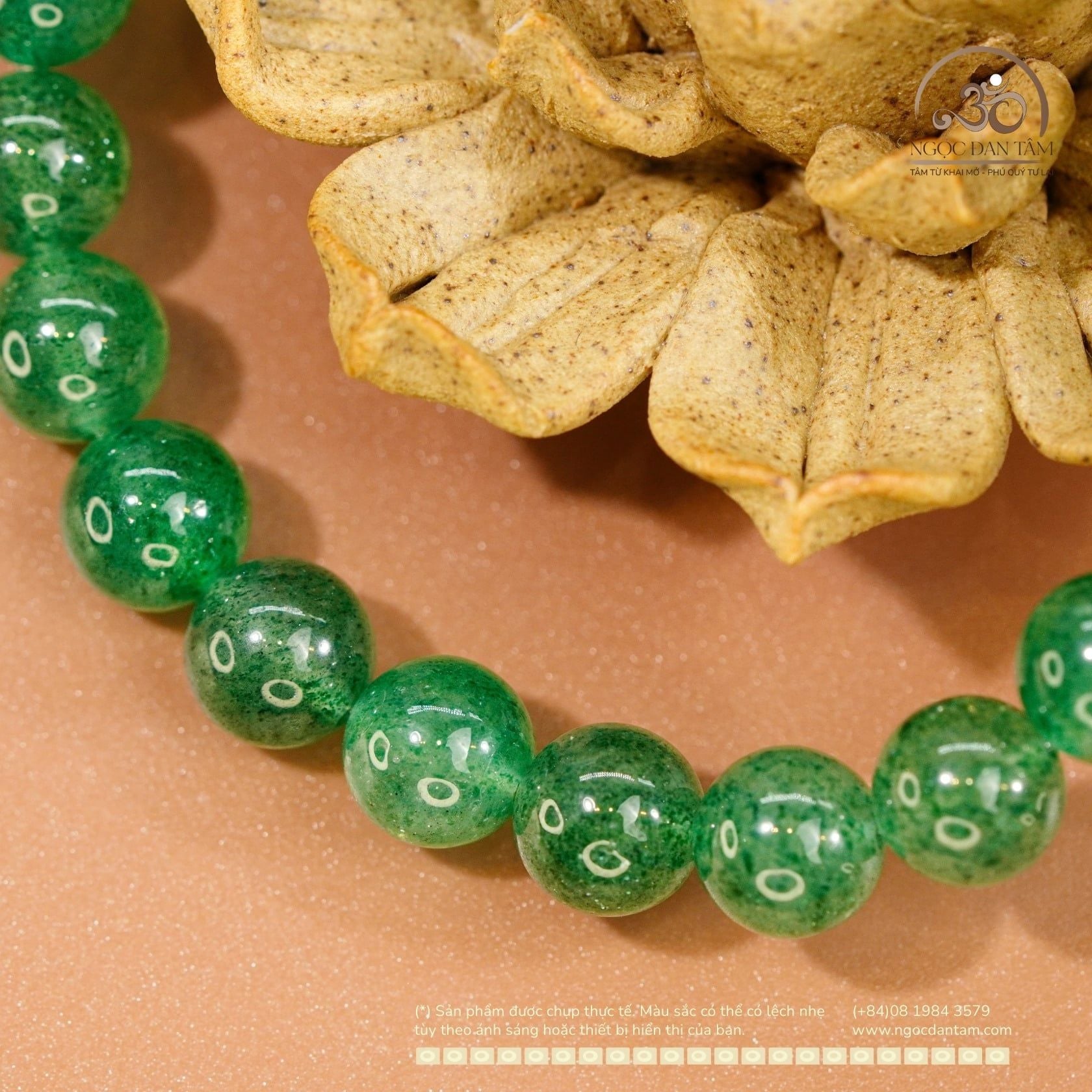  Vòng Tay Dâu Tây Xanh 8mm 5A 