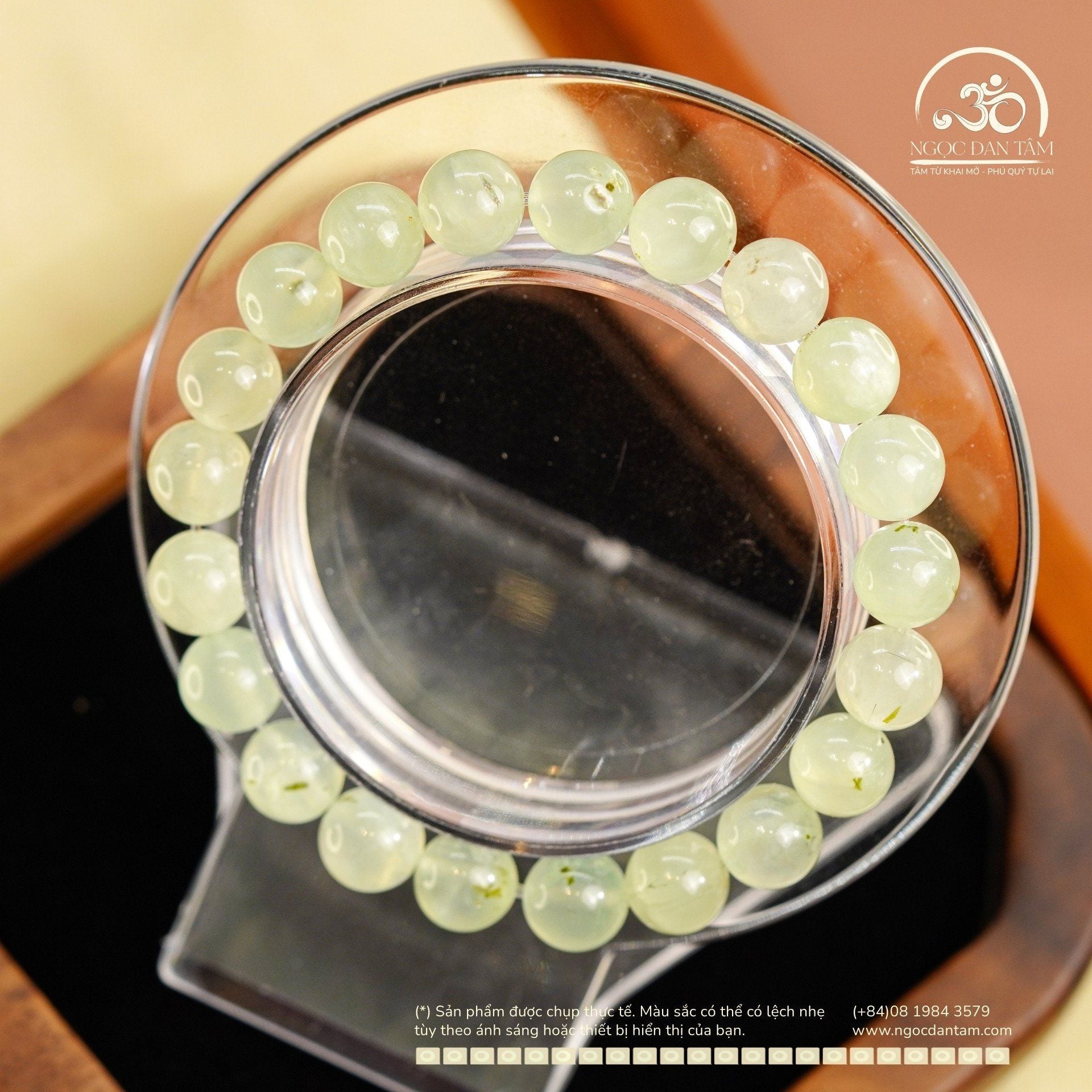  Vòng Tay Đá Prehnite 8mm 3A 