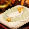  Vòng Tay Đá Prehnite 10mm 2A Phối Charm Bánh Xe Pháp Luân 