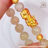  Vòng Tay Prehnite 8mm 3A Phối Charm Tỳ Hưu 