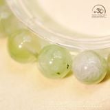  Vòng Tay Đá Prehnite 10mm 2A Phối Charm Bánh Xe Pháp Luân 