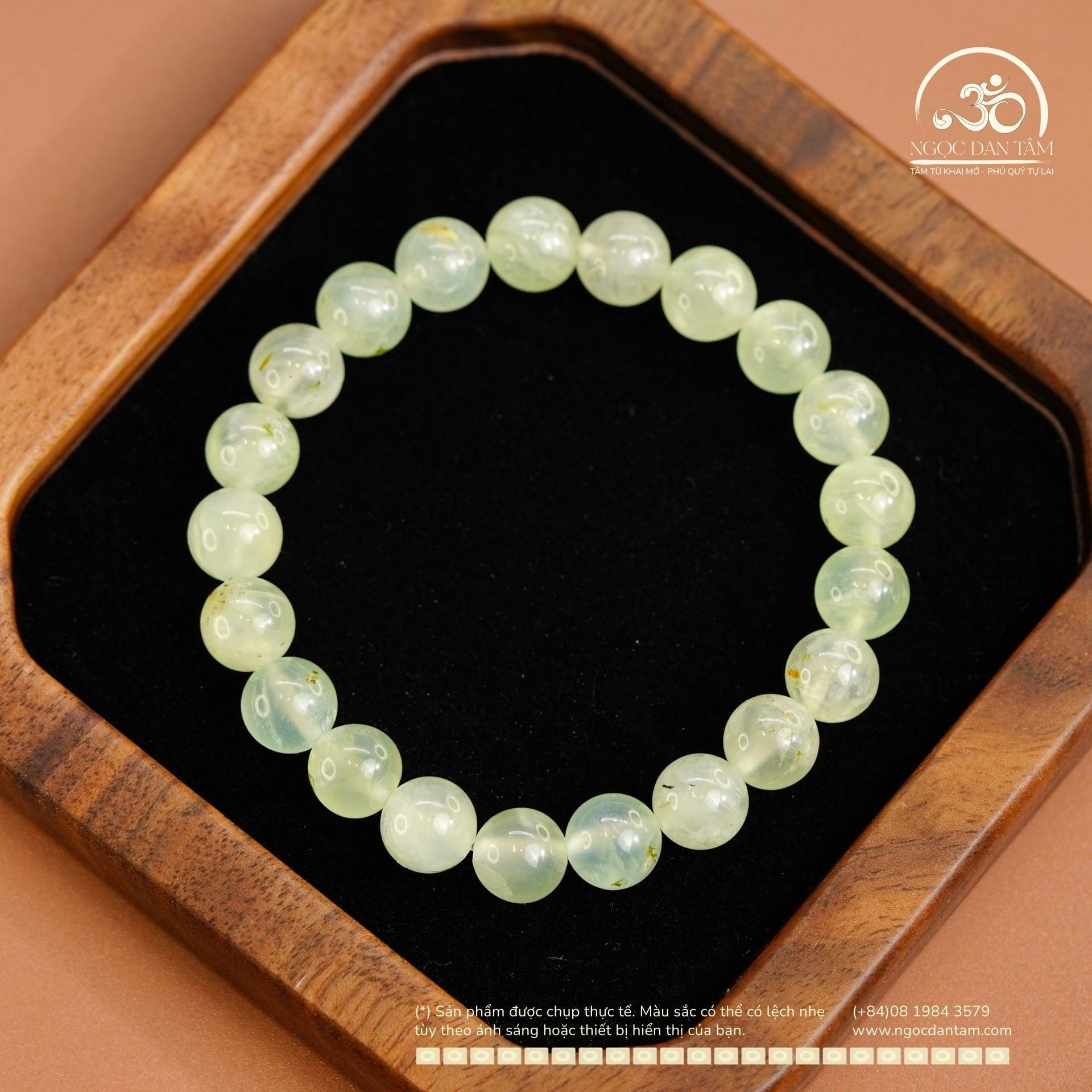  Vòng Tay Đá Prehnite 8mm 3A 