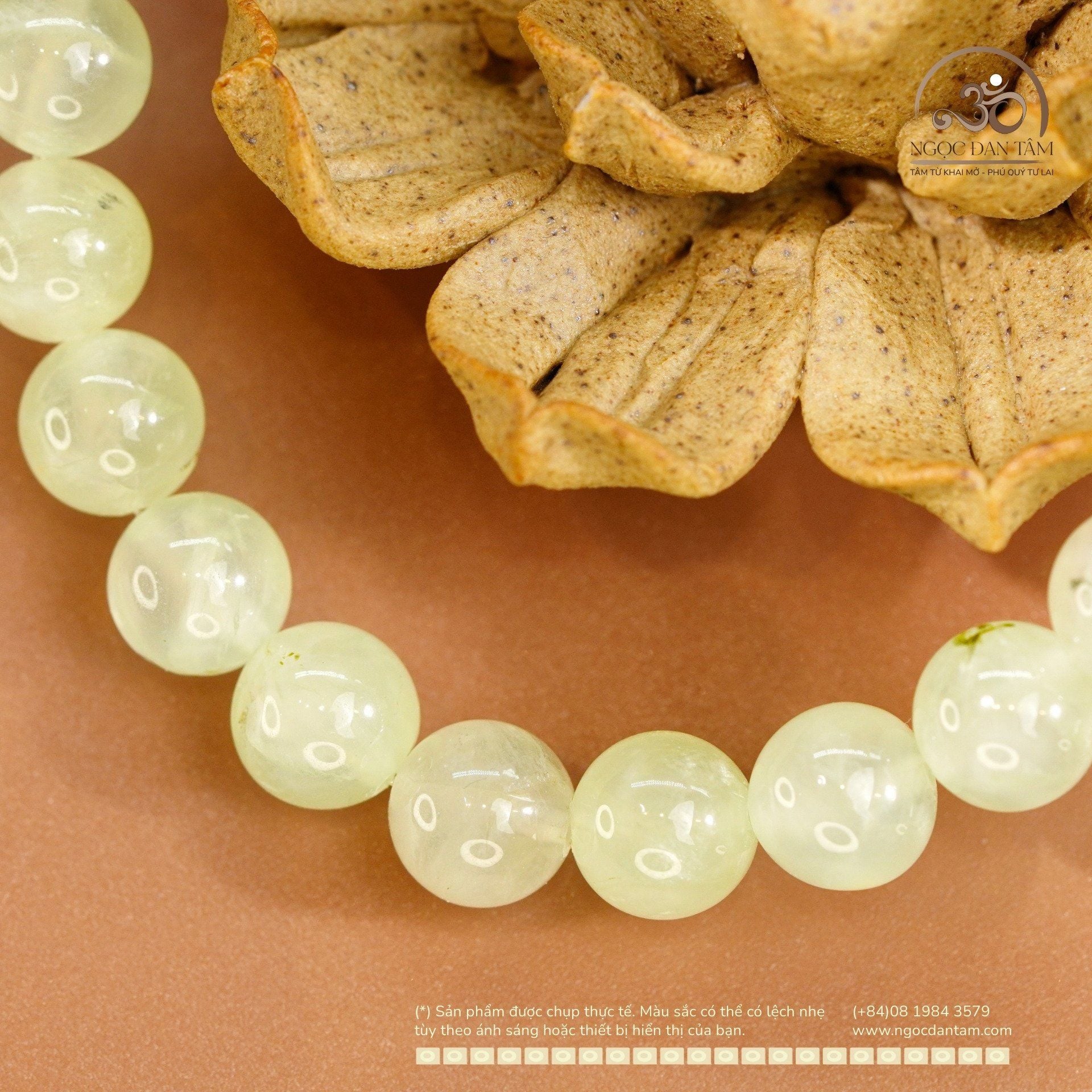  Vòng Tay Đá Prehnite 8mm 3A 