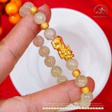  Vòng Tay Prehnite 8mm 3A Phối Charm Tỳ Hưu 