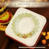  Vòng Tay Đá Prehnite 10mm 2A Phối Charm Tròn Chữ Vạn 