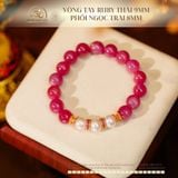  Vòng Tay Ruby Thái & Ngọc Trai 9mm Phối Charm 