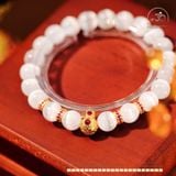  Vòng Tay Đá Selenite 8mm 2A Phối Charm Hồ Lô Đính RuBy 