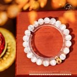  Vòng Tay Đá Selenite 8mm 2A Phối Charm Hồ Lô Đính RuBy 