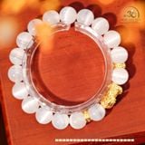  Vòng Tay Đá Selenite 10mm 2A Phối Charm Tỳ Hưu 